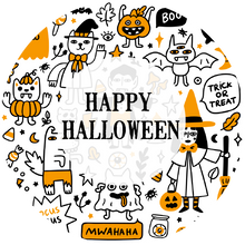 Load image into Gallery viewer, Black and Orange Happy Halloween Lollipop
