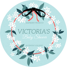 Load image into Gallery viewer, Personalised Blue Wreath Baby Shower Lollipops
