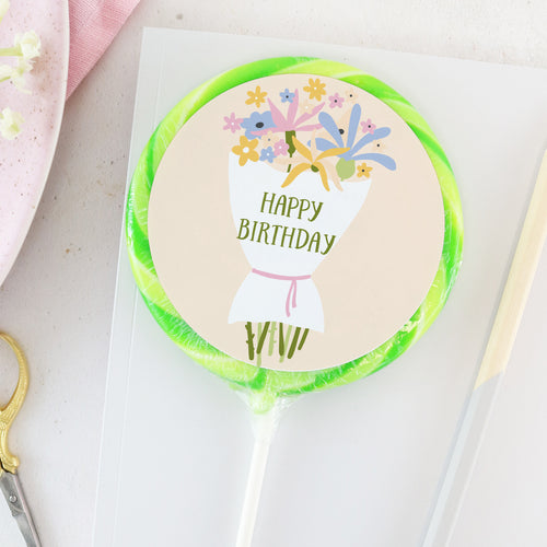 Bunch Of Flowers Birthday Lollipop - Suck It & Say