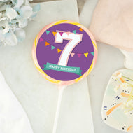 Dark Purple 7th Birthday Lollipop