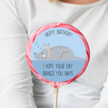 Load image into Gallery viewer, Dog Naps Birthday Lollipop - Suck It &amp; Say
