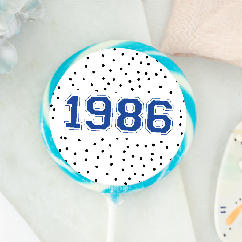 Personalised Dots Birthday Year Lollipop
