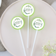 Personalised Eucalyptus Baby Shower Lollipops