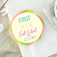 Load image into Gallery viewer, Yellow First Day Of First School Giant Lollipop
