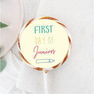 Yellow First Day Of Juniors Giant Lollipop