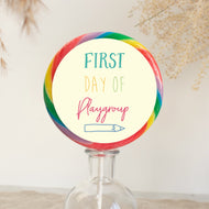 Yellow First Day Of Playgroup Giant Lollipop