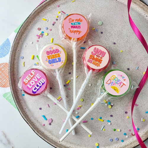 Pink Positive Pops Small Lollipop Set - Suck It & Say