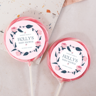 Personalised Floral Wreath Giant Baby Shower Lollipops