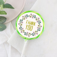 Floral Wreath Thank You Lollipop - Suck It & Say