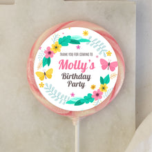 Load image into Gallery viewer, Personalised Floral Butterfly Thanks for Coming Giant Lollipops
