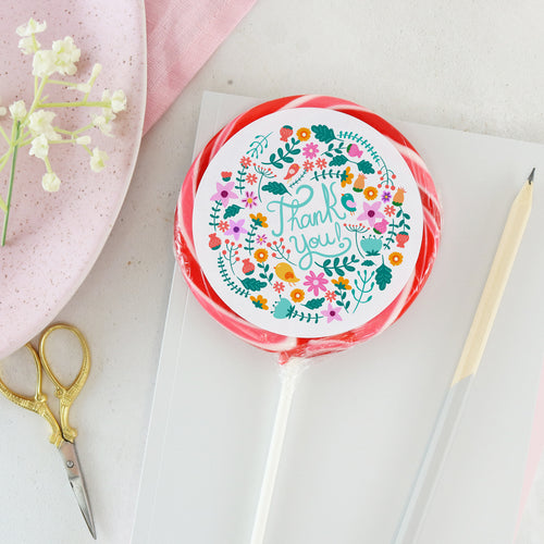 Floral Thank You Lollipop - Suck It & Say