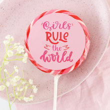 Load image into Gallery viewer, Girls Rule The World Lollipop - Suck It &amp; Say
