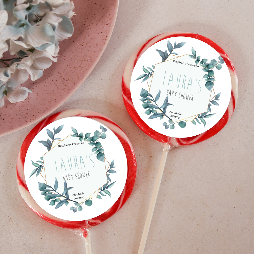 Personalised Gold Frame Giant Baby Shower Lollipops