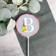 Monogram Initial Grey Lollipop (A to Z)
