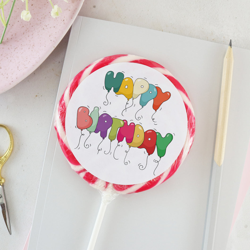 Happy Birthday Balloons Lollipop - Suck It & Say