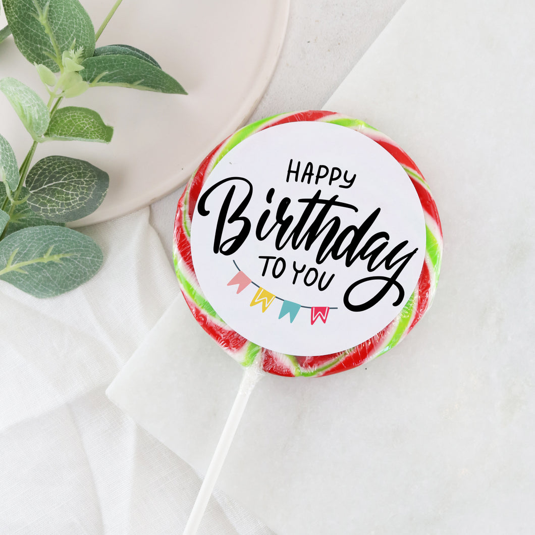 Happy Birthday Bunting Lollipop - Suck It & Say