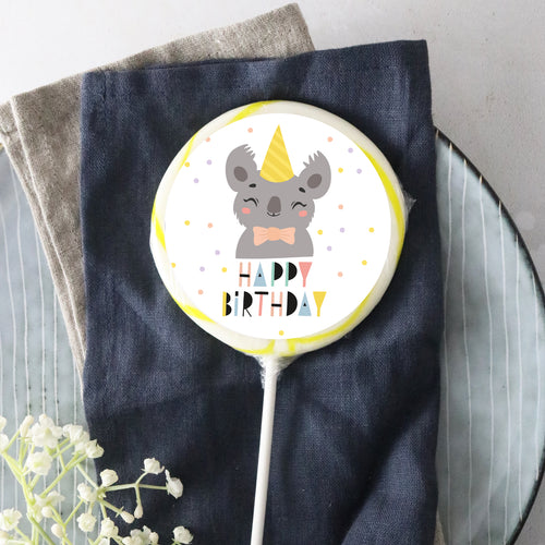 Koala Happy Birthday Lollipop - Suck It & Say
