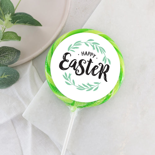 Happy Easter Leaf Wreath Lollipop - Suck It & Say