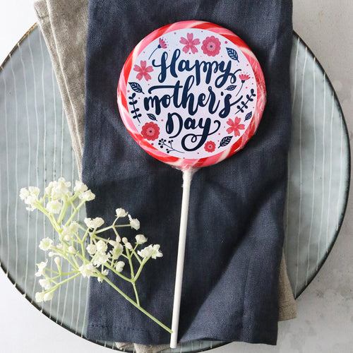 Blue Floral Mother's Day Lollipop - Suck It & Say