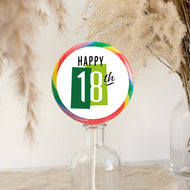Happy 18th Birthday Colour Block Lollipop