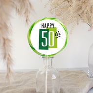Happy 50th Birthday Colour Block Lollipop