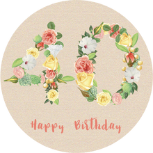 Load image into Gallery viewer, Fourty 40 Bright Floral Numbers Birthday Lollipop - Suck It &amp; Say

