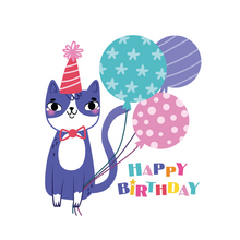 Load image into Gallery viewer, Cat With Balloons Happy Birthday Lollipop - Suck It &amp; Say
