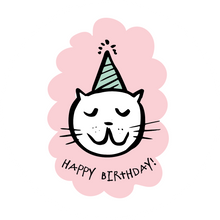 Load image into Gallery viewer, Cat With Party Hat Happy Birthday Lollipop - Suck It &amp; Say
