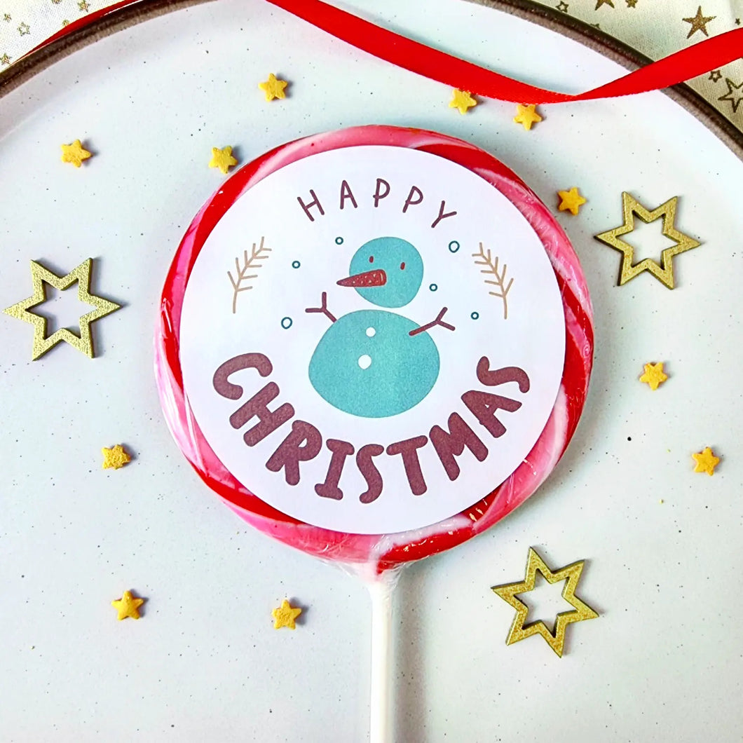 Happy Christmas Snowman Lollipop