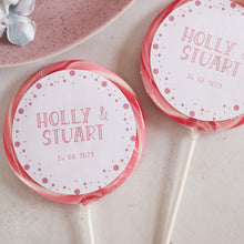 Load image into Gallery viewer, Polka Dot Wedding Favour Giant Lollipops
