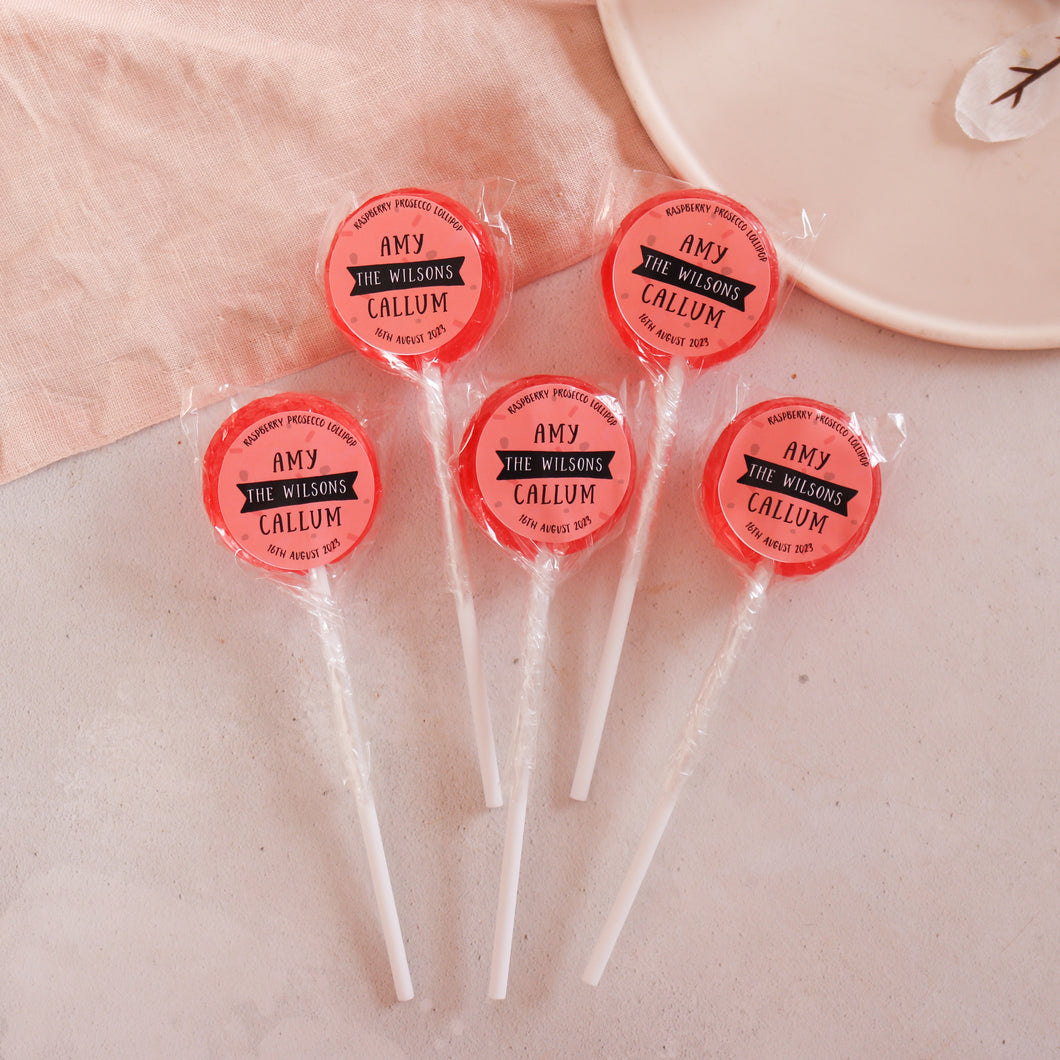 Surname Wedding Favour Lollipops