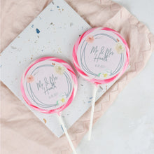 Load image into Gallery viewer, Floral Wreath Wedding Favour Giant Lollipops
