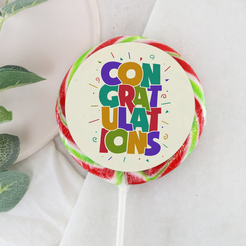 Congratulations Calligraphy Lollipop - Suck It & Say