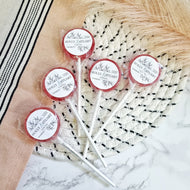 Leaf Monogram Wedding Favour Lollipops