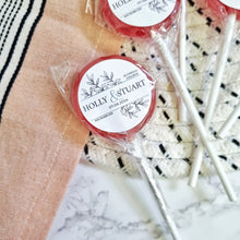 Load image into Gallery viewer, Leaf Monogram Wedding Favour Lollipops
