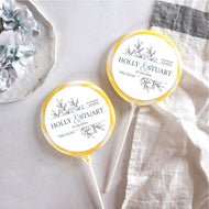Leaf Monogram Wedding Favour Giant Lollipops