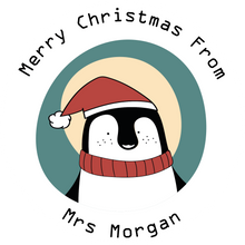 Load image into Gallery viewer, Personalised &#39;Merry Christmas From Teacher&#39; Penguin Small Lollipops
