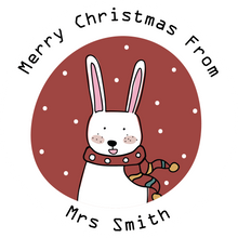 Load image into Gallery viewer, Personalised &#39;Merry Christmas From Teacher&#39; Rabbit Small Lollipops
