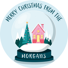 Load image into Gallery viewer, Personalised Family Merry Christmas Snowglobe Lollipop
