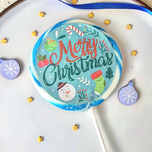 Load image into Gallery viewer, Merry Christmas Teal Lollipop
