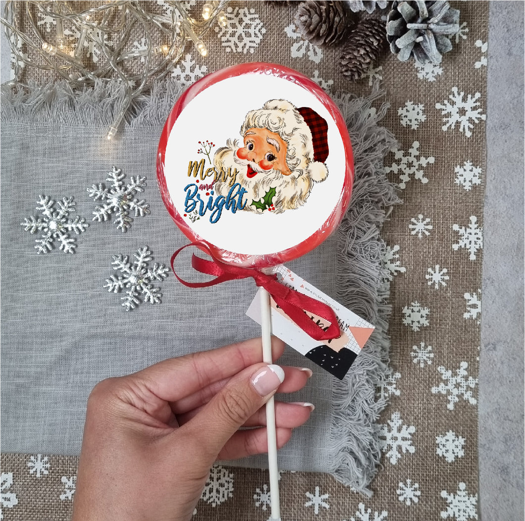 Merry and Bright Vintage Santa Lollipop
