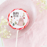 Mushrooms and Flowers Happy Easter Lollipop