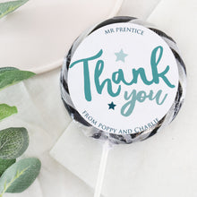 Load image into Gallery viewer, Personalised Blue Thank You Star Teacher Giant Lollipop
