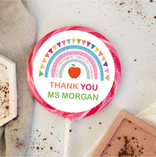Load image into Gallery viewer, Personalised Thank You Rainbow Teacher Giant Lollipop
