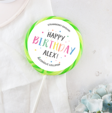 Load image into Gallery viewer, Personalised Sprinkles Happy Birthday Lollipop
