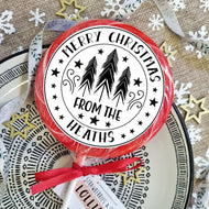 Personalised Family Merry Christmas From Black and White Lollipop