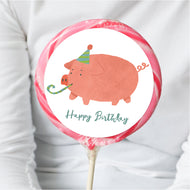 Pig Birthday Lollipop