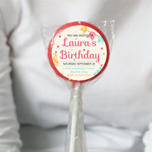 Load image into Gallery viewer, Personalised Pink Dotty Party Invitation Lollipops
