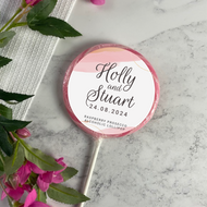 Pink Watercolour Wedding Favour Giant Lollipops