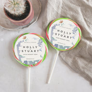 Purple Floral Wedding Favour Giant Lollipops